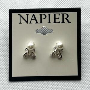 COPY - NAPIER-NWT Silver Pearl Earrings